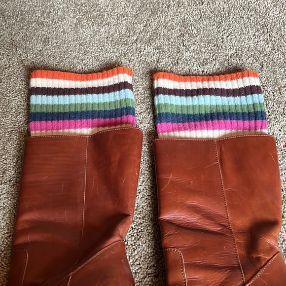 Coach cognac mid calf high heeled boots. Size 7 - Picture 3 of 11